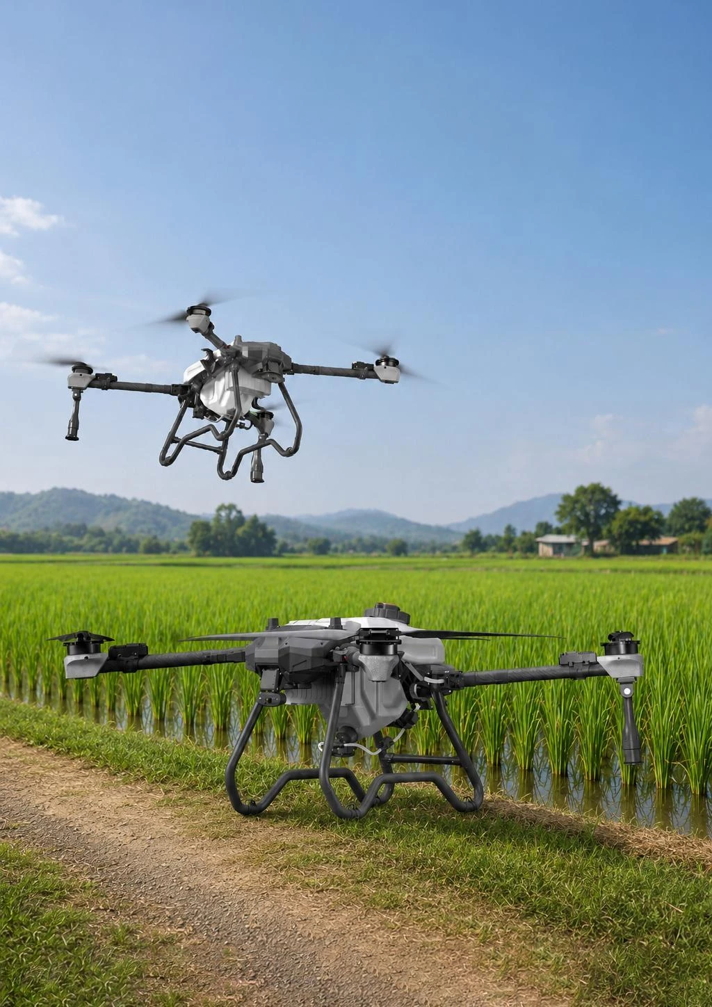 H4-20 agricultural drone in a crop field